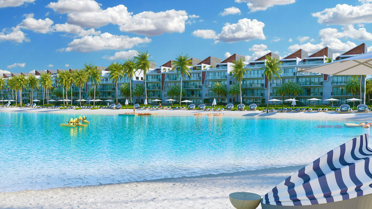 crystal lagoon in punta cana at the beach